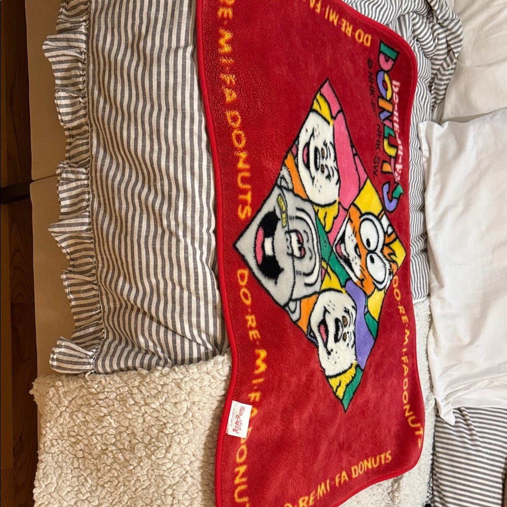 Vibrant Red Kids Donut Blanket